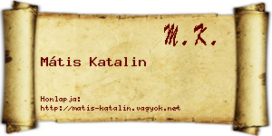 Mátis Katalin névjegykártya